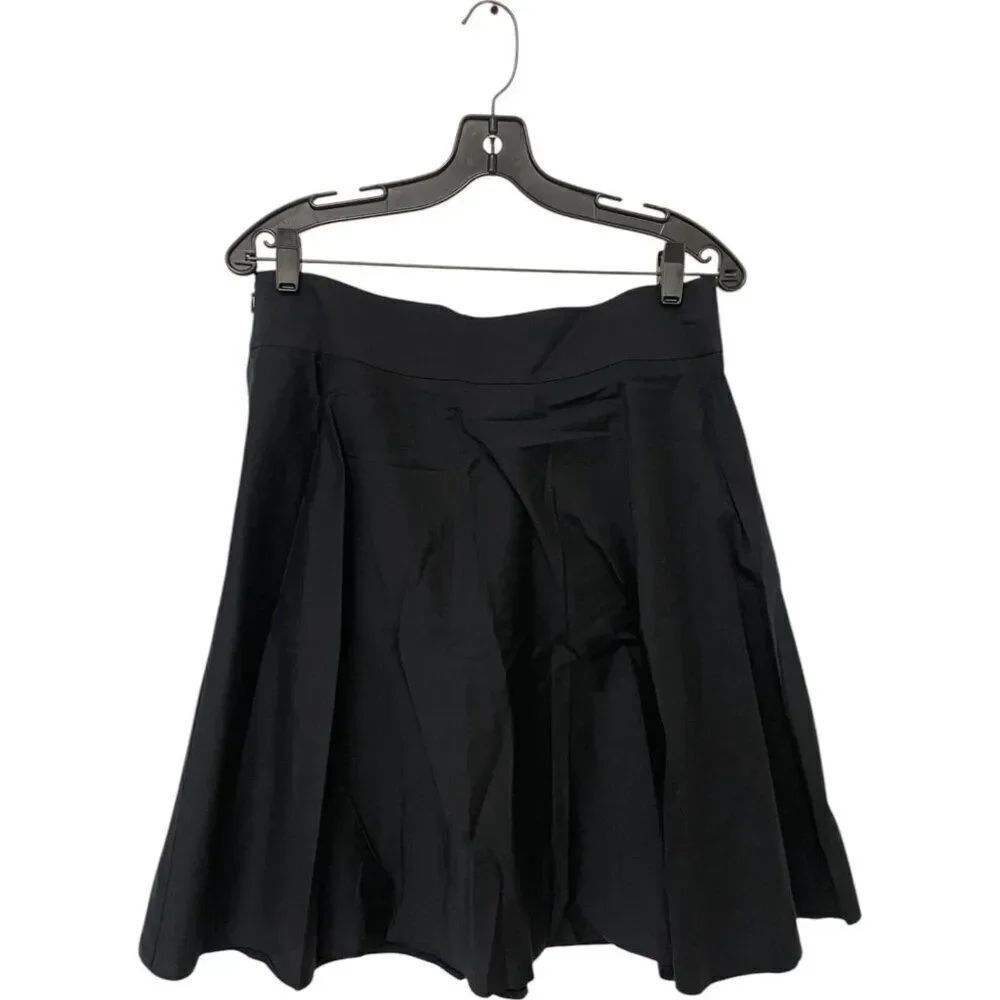 Akris Punto Womens A-Line Skirt Size 10 Black Stretch High Waist Cotton